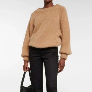 Tom Ford Womens Mohair Boat Neck Sweater Biscuit Beige‎ Sz Medium NWT Lux Italy